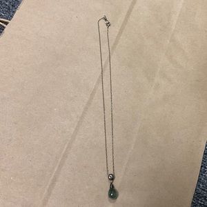 Labradorite necklace with oxidized sterling silver chain 18”